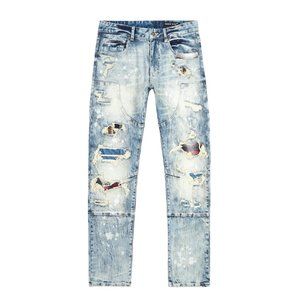 Smoke Rise Plaid Backed Workwear Jeans 32x32 - Ramsey Blue